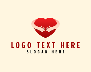Dating - Caring Heart Hug logo design