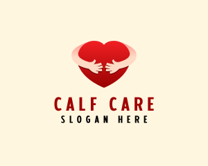 Caring Heart Hug  logo design