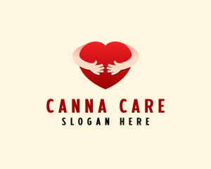 Caring Heart Hug  logo design