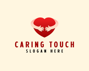 Caregiving - Caring Heart Hug logo design