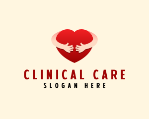 Caring Heart Hug  logo design