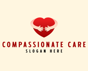 Caring - Caring Heart Hug logo design