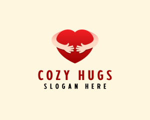 Caring Heart Hug  logo design