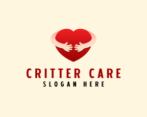 Caring Heart Hug  logo design