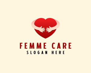 Caring Heart Hug  logo design