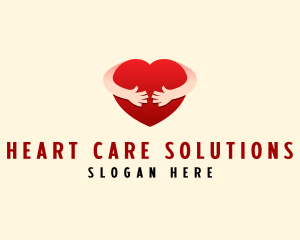 Caring Heart Hug  logo design