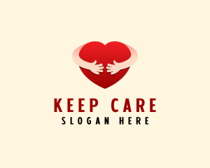 Caring Heart Hug  logo design