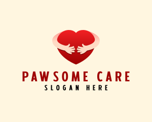 Caring Heart Hug  logo design