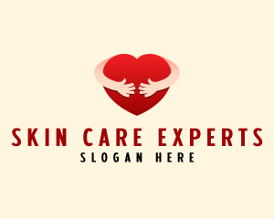 Caring Heart Hug  logo design