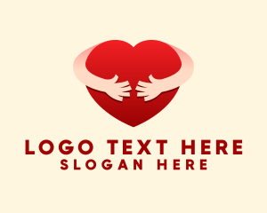 Caring - Caring Heart Hug logo design