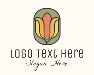 Jewel - Tulip Flower Stained Glass logo design