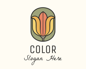 Lily - Tulip Flower Stained Glass logo design