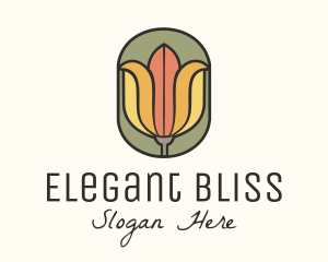 Pattern - Tulip Flower Stained Glass logo design