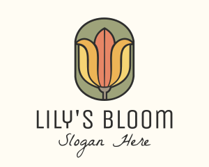 Lily - Tulip Flower Stained Glass logo design