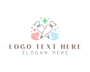 Confectionery - Pastry Bag Heart Cookie logo design