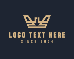 Geometric - Beige Royal Crown logo design