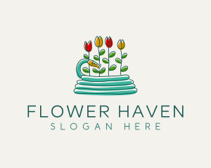 Tulips Flower Garden Hose logo design