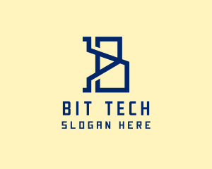 Digital Tech Letter B logo design