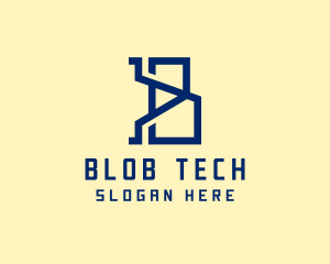 Digital Tech Letter B logo design