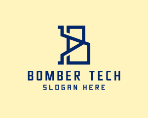 Digital Tech Letter B logo design