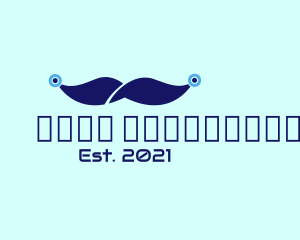 Online - Blue Tech Mustache logo design