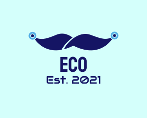 Game Stream - Blue Tech Mustache logo design