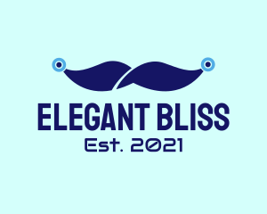 Game Stream - Blue Tech Mustache logo design