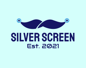 Game Streaming - Blue Tech Mustache logo design