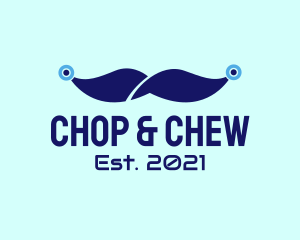 Simple - Blue Tech Mustache logo design