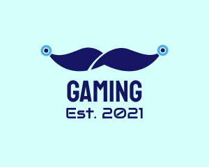 Circuitry - Blue Tech Mustache logo design