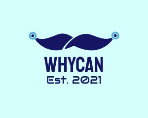 Network - Blue Tech Mustache logo design