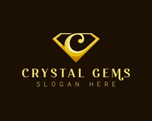 Luxury Diamond Letter C logo design