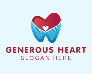 Tooth Heart Dentist logo design