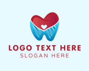 Teeth - Tooth Heart Dentist logo design