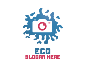 Photo Booth - Blue Splash Camera logo design