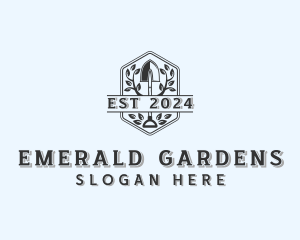 Gardening Backyard Shovel logo design