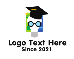 Distance Learning - Lightbulb Creative Scholar logo design