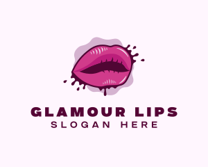 Lips Lipstick Cosmetics logo design