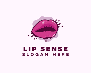 Lips Lipstick Cosmetics logo design