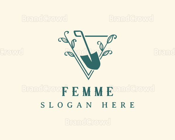 Botanical Shovel Planting Logo