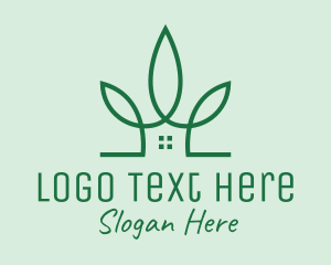 Green House - Garden Leaf House logo design