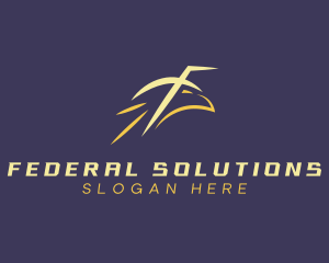 Eagle Aviation Letter F logo design