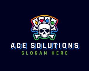 Ace - Casino Skull Bone logo design