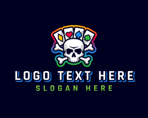 Poker - Casino Skull Bone logo design