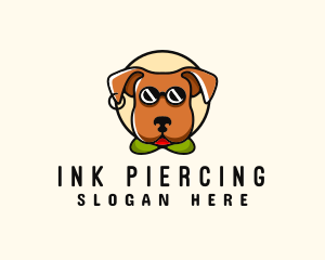 Piercing - Sunglasses Pet Dog logo design