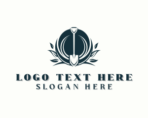Lawn Care - Shovel Tool Landscaping logo design