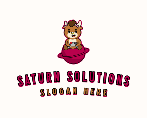 Saturn - Gaming Cartoon Bull logo design