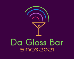 Rainbow Cocktail Glass logo design