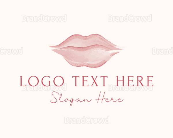 Feminine Lipstick Cosmetics Logo