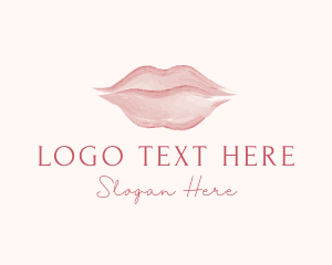 Lip Gloss - Feminine Lipstick Cosmetics logo design
